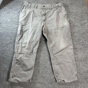Carhartt B151 Pants Mens 44x30 Gray Canvas Carpenter Workwear Straight Leg
